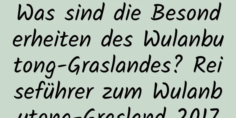 Was sind die Besonderheiten des Wulanbutong-Graslandes? Reiseführer zum Wulanbutong-Grasland 2017