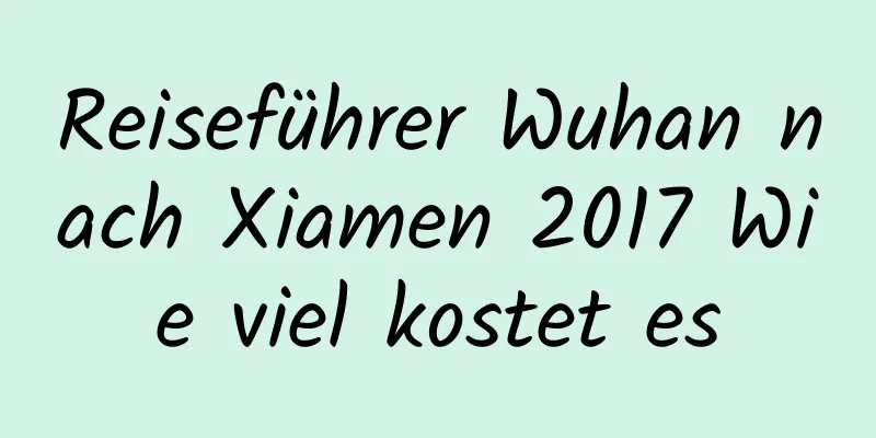 Reiseführer Wuhan nach Xiamen 2017 Wie viel kostet es