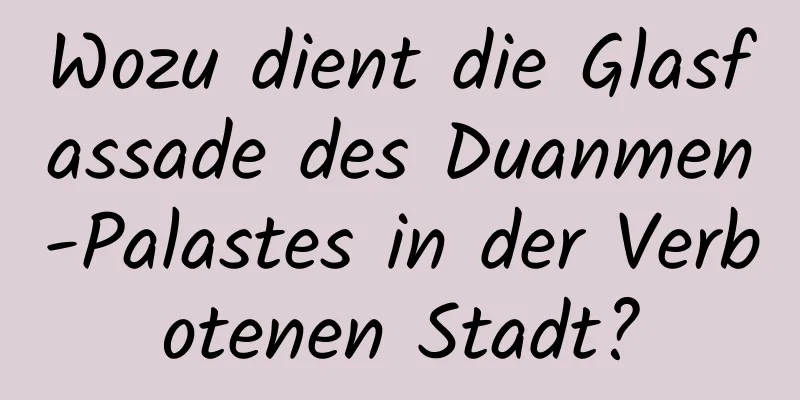 Wozu dient die Glasfassade des Duanmen-Palastes in der Verbotenen Stadt?