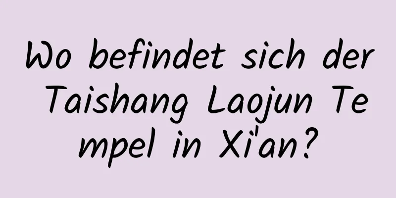 Wo befindet sich der Taishang Laojun Tempel in Xi'an?