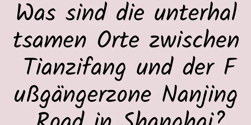 Was sind die unterhaltsamen Orte zwischen Tianzifang und der Fußgängerzone Nanjing Road in Shanghai?