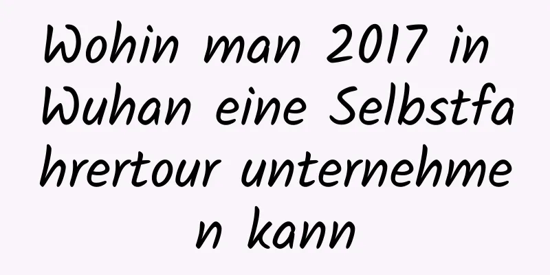 Wohin man 2017 in Wuhan eine Selbstfahrertour unternehmen kann