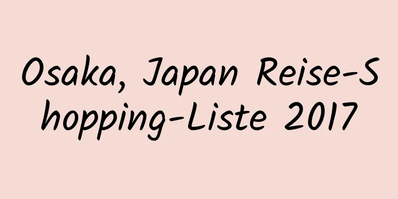 Osaka, Japan Reise-Shopping-Liste 2017