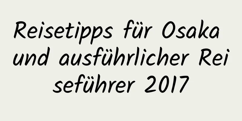 Reisetipps für Osaka und ausführlicher Reiseführer 2017