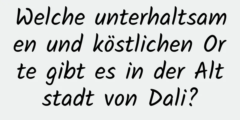 Welche unterhaltsamen und köstlichen Orte gibt es in der Altstadt von Dali?