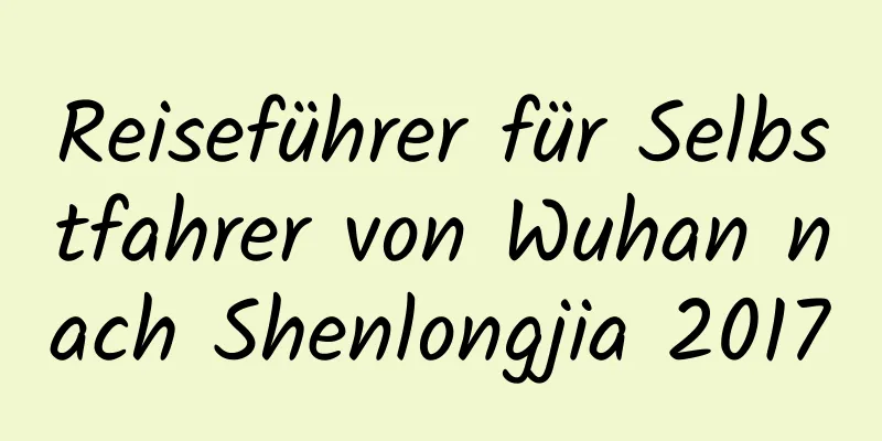 Reiseführer für Selbstfahrer von Wuhan nach Shenlongjia 2017