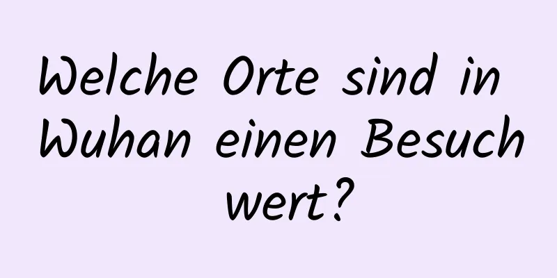 Welche Orte sind in Wuhan einen Besuch wert?