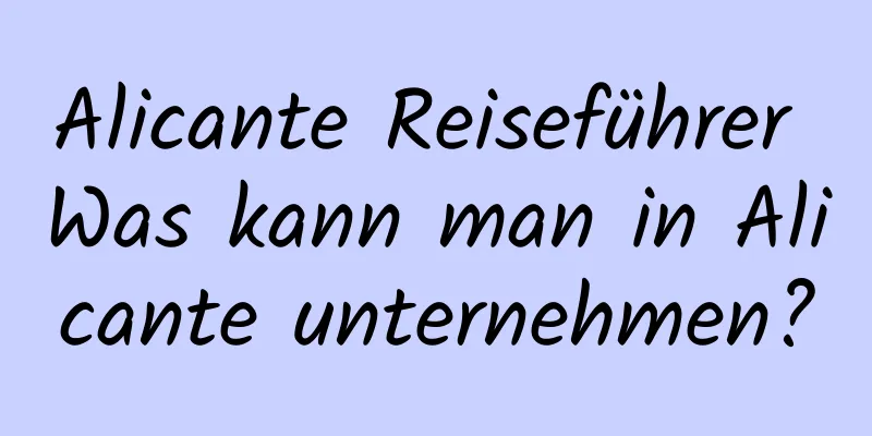 Alicante Reiseführer Was kann man in Alicante unternehmen?