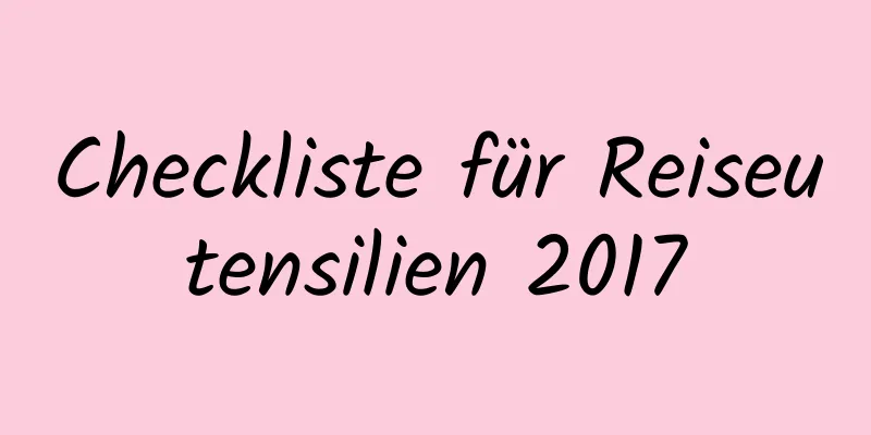 Checkliste für Reiseutensilien 2017