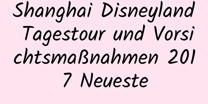 Shanghai Disneyland Tagestour und Vorsichtsmaßnahmen 2017 Neueste