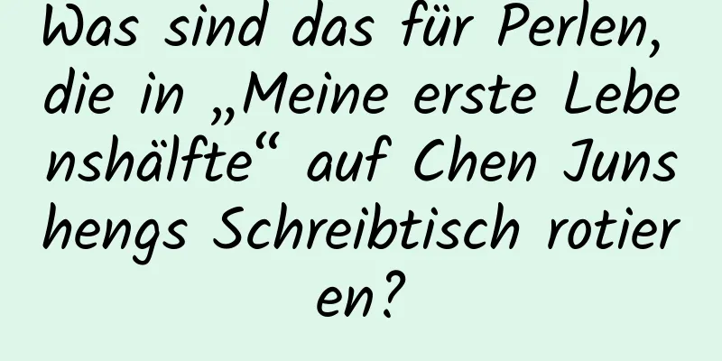 Was sind das für Perlen, die in „Meine erste Lebenshälfte“ auf Chen Junshengs Schreibtisch rotieren?