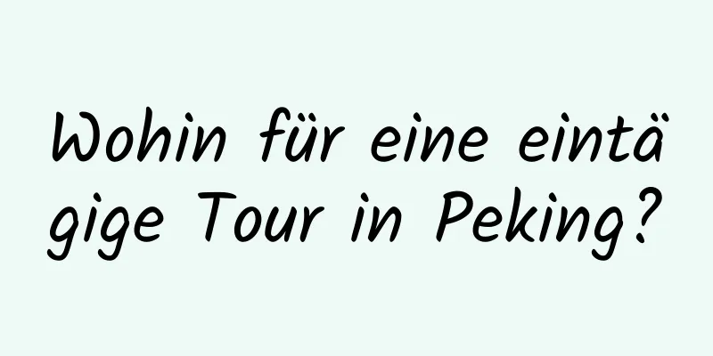 Wohin für eine eintägige Tour in Peking?