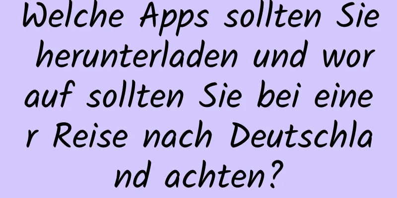 Welche Apps sollten Sie herunterladen und worauf sollten Sie bei einer Reise nach Deutschland achten?