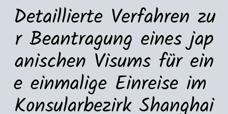 Detaillierte Verfahren zur Beantragung eines japanischen Visums für eine einmalige Einreise im Konsularbezirk Shanghai