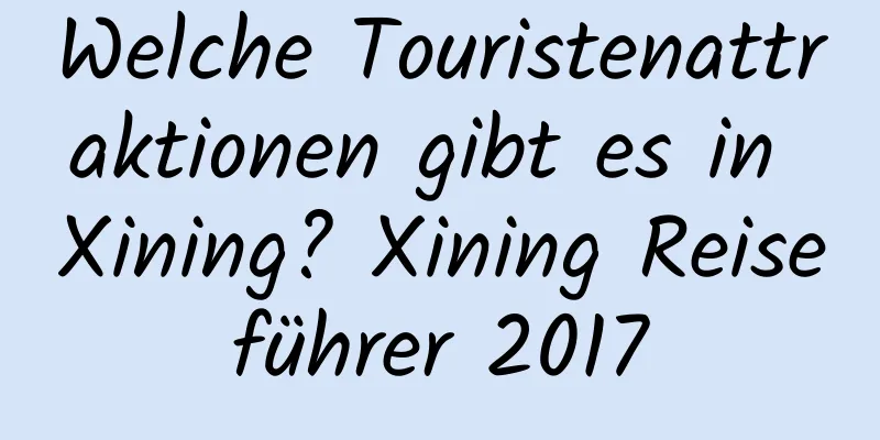 Welche Touristenattraktionen gibt es in Xining? Xining Reiseführer 2017