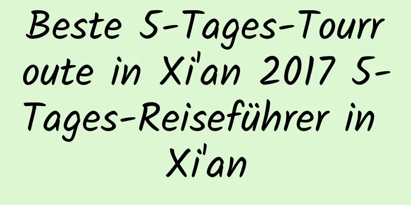 Beste 5-Tages-Tourroute in Xi'an 2017 5-Tages-Reiseführer in Xi'an