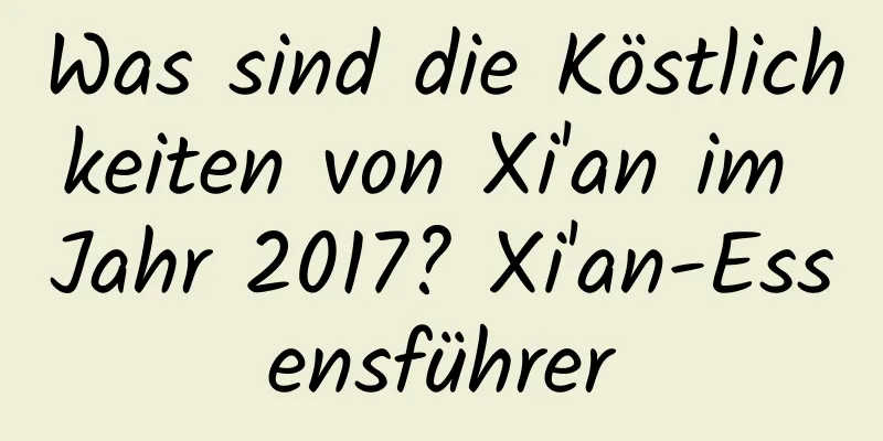 Was sind die Köstlichkeiten von Xi'an im Jahr 2017? Xi'an-Essensführer