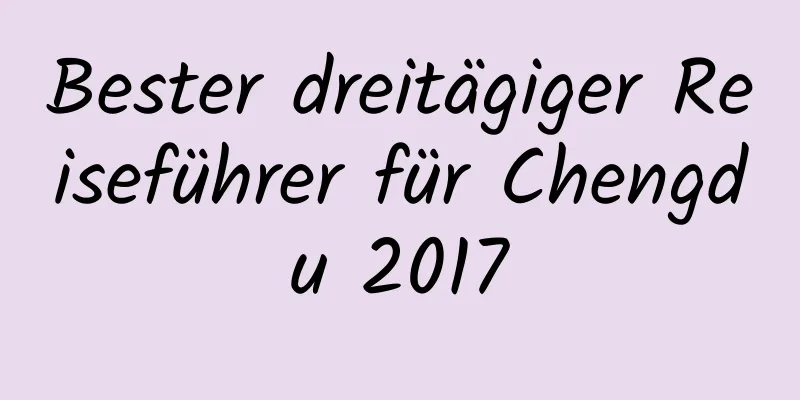 Bester dreitägiger Reiseführer für Chengdu 2017