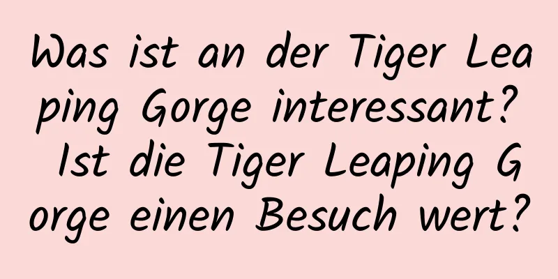 Was ist an der Tiger Leaping Gorge interessant? Ist die Tiger Leaping Gorge einen Besuch wert?