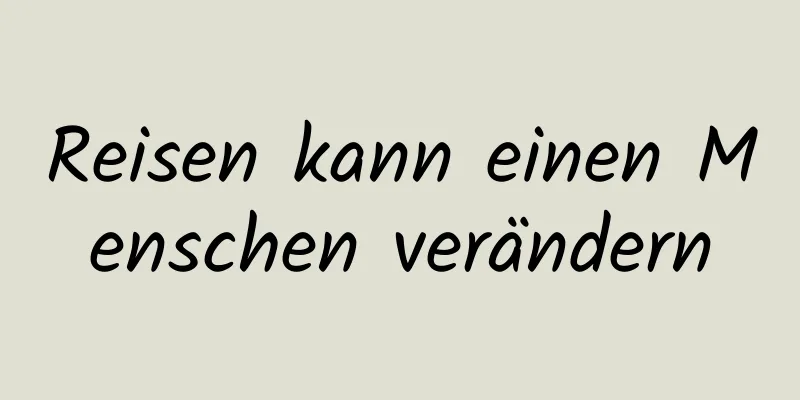 Reisen kann einen Menschen verändern