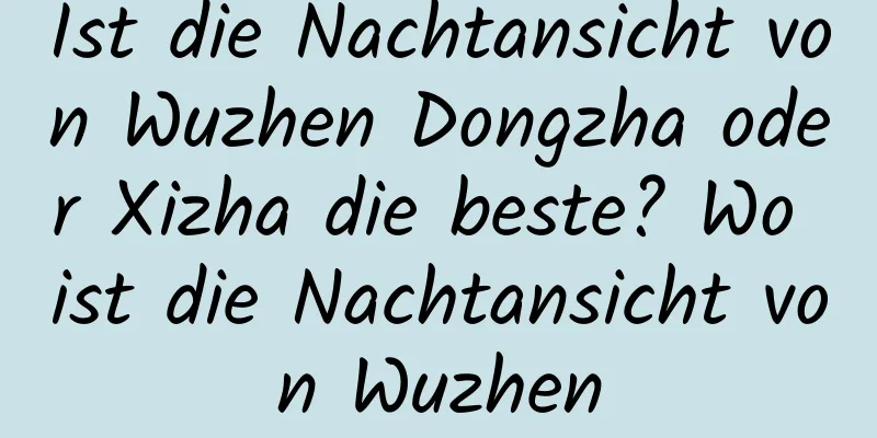 Ist die Nachtansicht von Wuzhen Dongzha oder Xizha die beste? Wo ist die Nachtansicht von Wuzhen