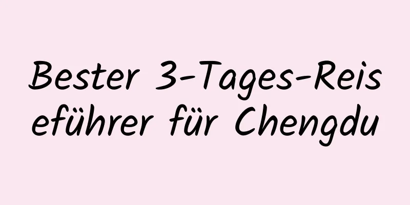 Bester 3-Tages-Reiseführer für Chengdu