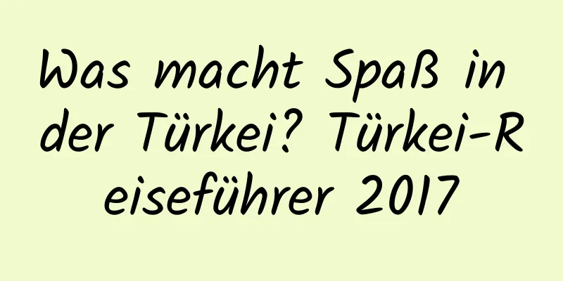 Was macht Spaß in der Türkei? Türkei-Reiseführer 2017