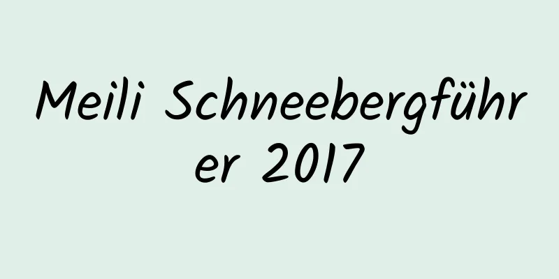 Meili Schneebergführer 2017