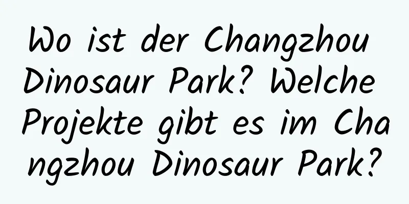 Wo ist der Changzhou Dinosaur Park? Welche Projekte gibt es im Changzhou Dinosaur Park?