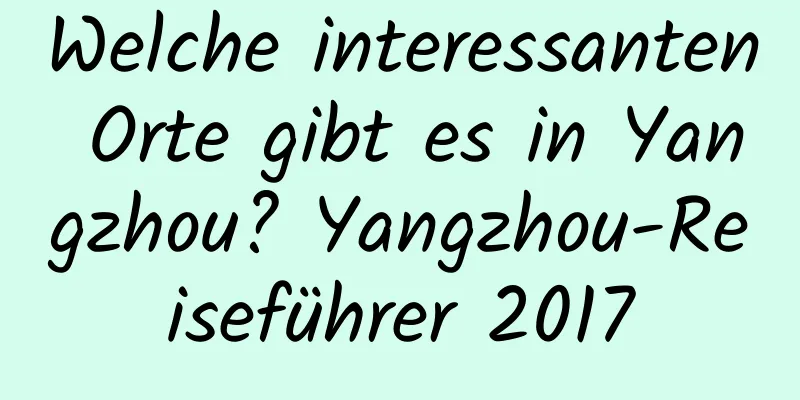 Welche interessanten Orte gibt es in Yangzhou? Yangzhou-Reiseführer 2017