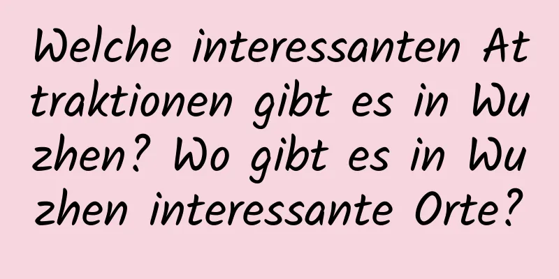 Welche interessanten Attraktionen gibt es in Wuzhen? Wo gibt es in Wuzhen interessante Orte?
