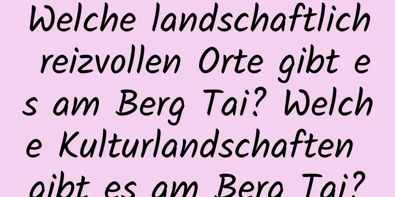 Welche landschaftlich reizvollen Orte gibt es am Berg Tai? Welche Kulturlandschaften gibt es am Berg Tai?