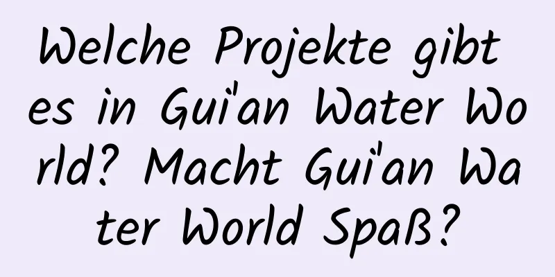 Welche Projekte gibt es in Gui'an Water World? Macht Gui'an Water World Spaß?