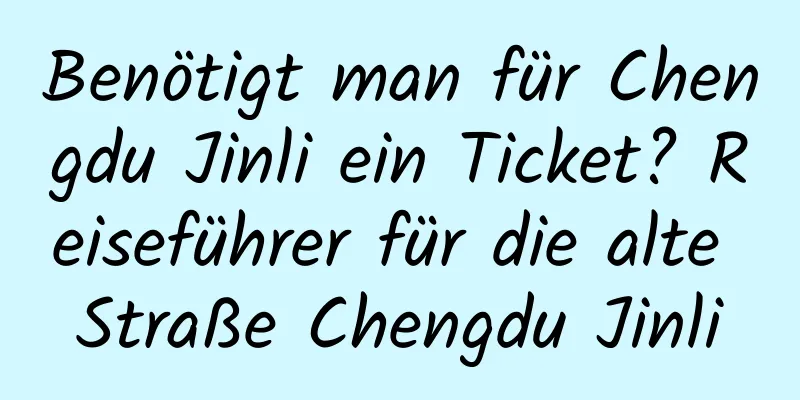 Benötigt man für Chengdu Jinli ein Ticket? Reiseführer für die alte Straße Chengdu Jinli