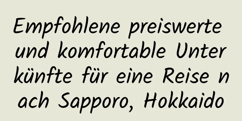 Empfohlene preiswerte und komfortable Unterkünfte für eine Reise nach Sapporo, Hokkaido