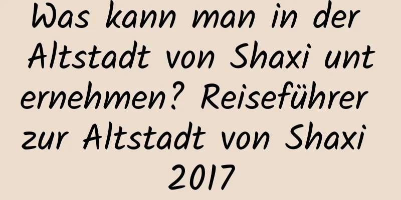 Was kann man in der Altstadt von Shaxi unternehmen? Reiseführer zur Altstadt von Shaxi 2017