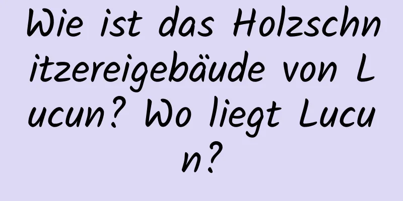 Wie ist das Holzschnitzereigebäude von Lucun? Wo liegt Lucun?