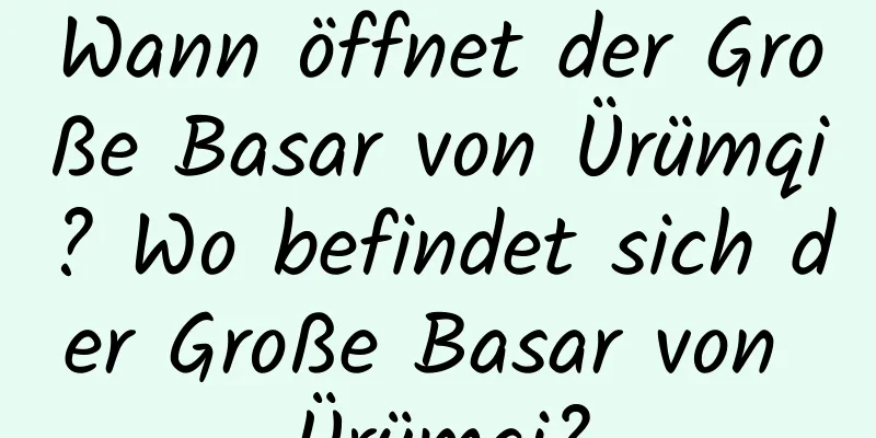 Wann öffnet der Große Basar von Ürümqi? Wo befindet sich der Große Basar von Ürümqi?