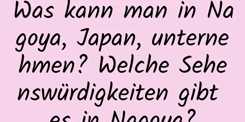 Was kann man in Nagoya, Japan, unternehmen? Welche Sehenswürdigkeiten gibt es in Nagoya?