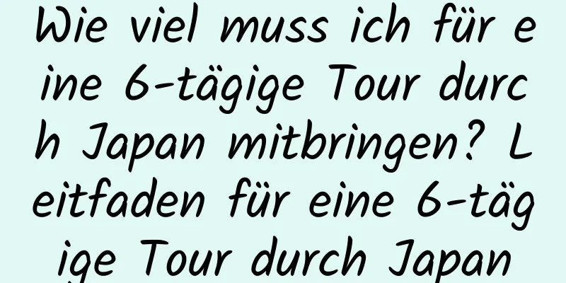 Wie viel muss ich für eine 6-tägige Tour durch Japan mitbringen? Leitfaden für eine 6-tägige Tour durch Japan