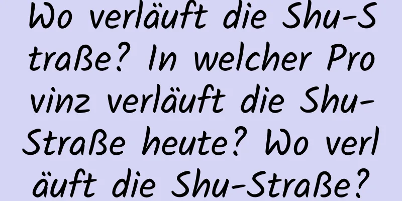 Wo verläuft die Shu-Straße? In welcher Provinz verläuft die Shu-Straße heute? Wo verläuft die Shu-Straße?