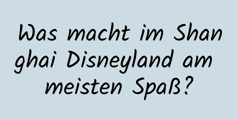 Was macht im Shanghai Disneyland am meisten Spaß?