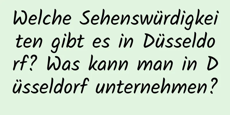 Welche Sehenswürdigkeiten gibt es in Düsseldorf? Was kann man in Düsseldorf unternehmen?