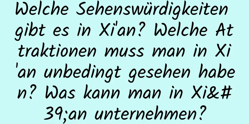 Welche Sehenswürdigkeiten gibt es in Xi'an? Welche Attraktionen muss man in Xi'an unbedingt gesehen haben? Was kann man in Xi'an unternehmen?