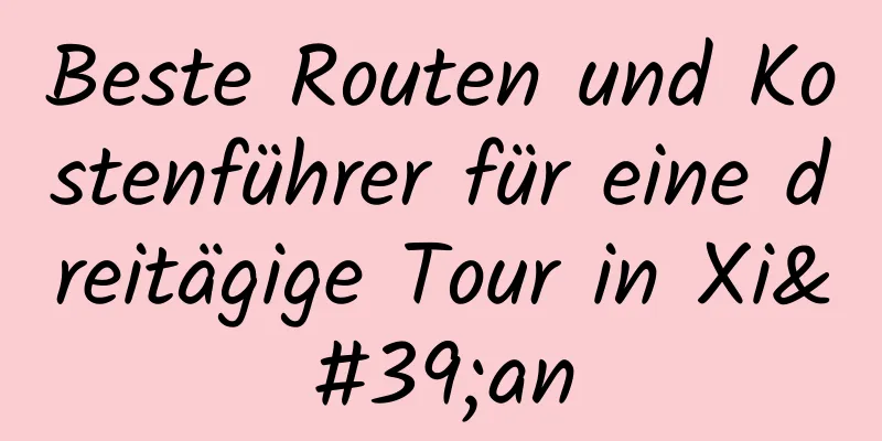 Beste Routen und Kostenführer für eine dreitägige Tour in Xi'an