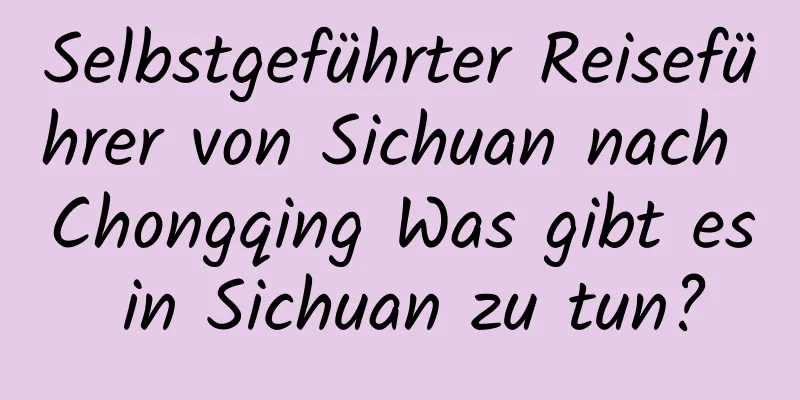 Selbstgeführter Reiseführer von Sichuan nach Chongqing Was gibt es in Sichuan zu tun?