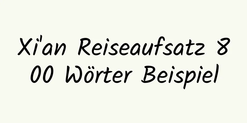 Xi'an Reiseaufsatz 800 Wörter Beispiel