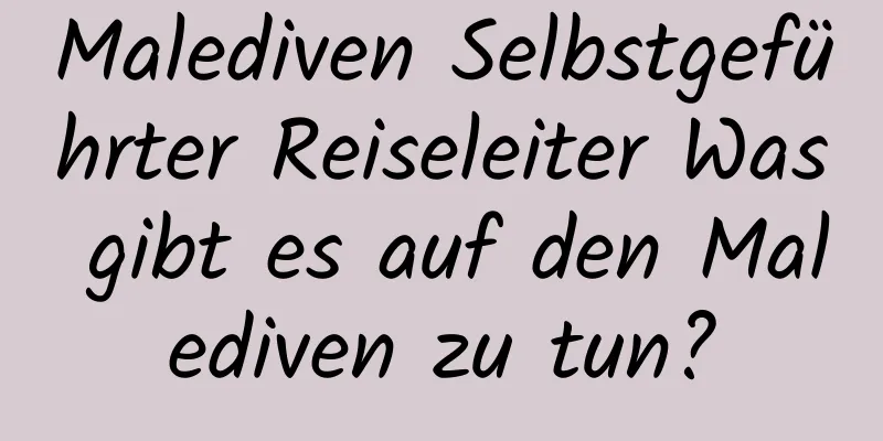 Malediven Selbstgeführter Reiseleiter Was gibt es auf den Malediven zu tun?