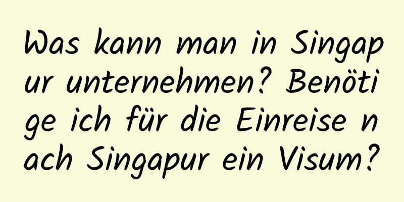 Was kann man in Singapur unternehmen? Benötige ich für die Einreise nach Singapur ein Visum?