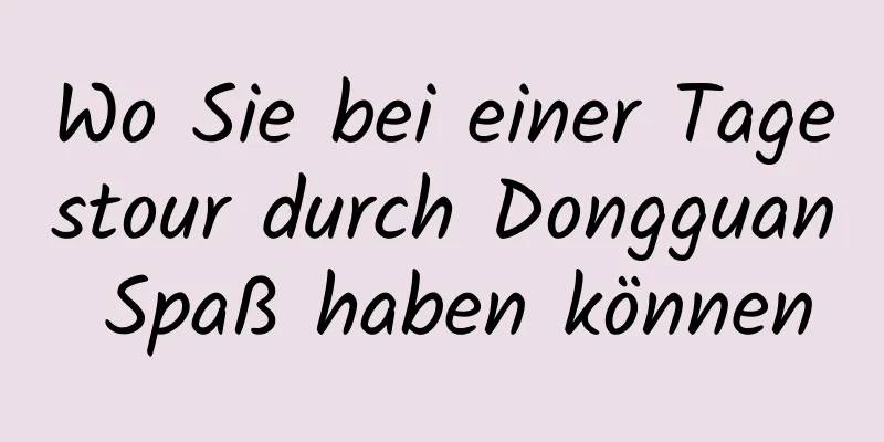 Wo Sie bei einer Tagestour durch Dongguan Spaß haben können